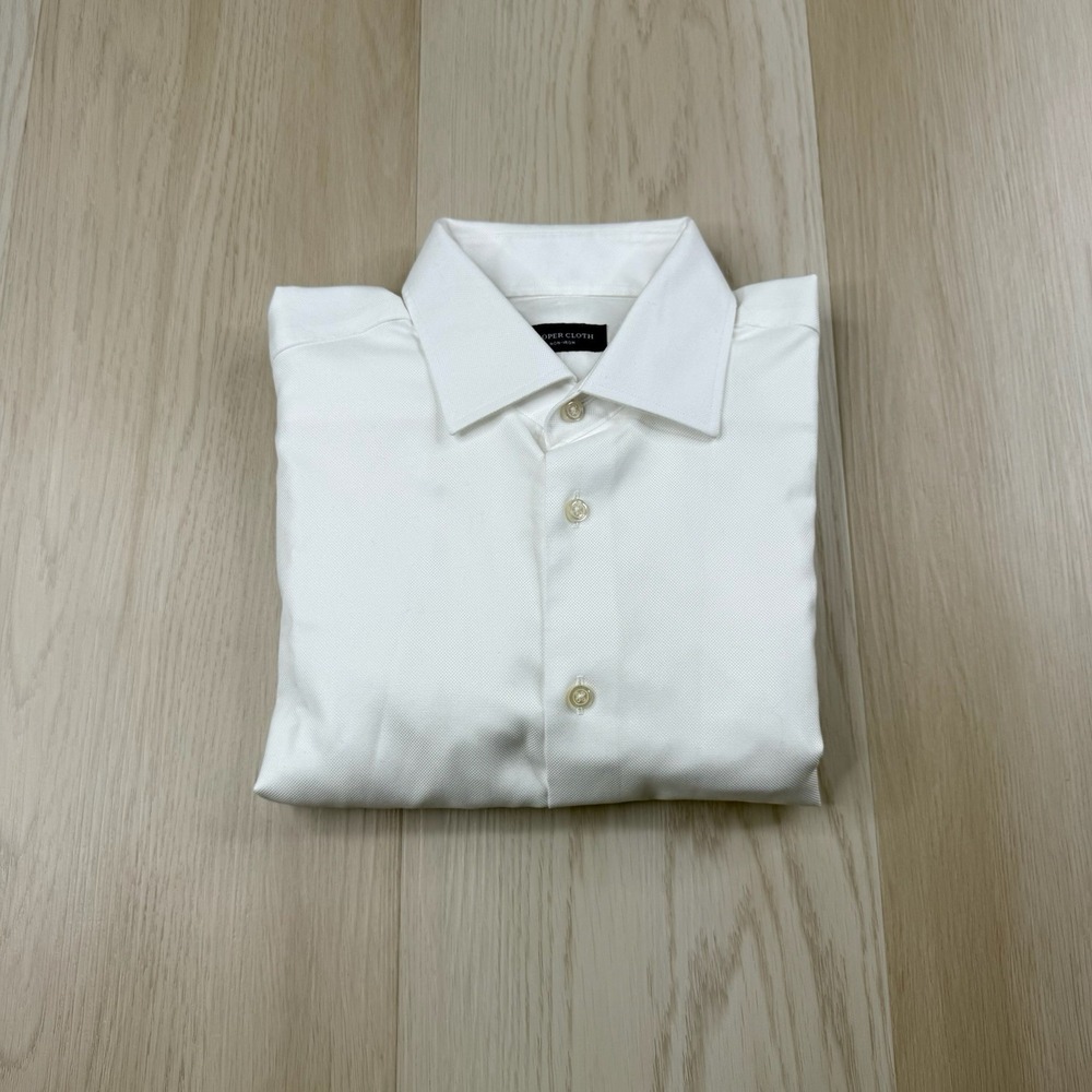 Proper Cloth Supima White Royal Oxford Button Down Shirt Men Size 15.3-36